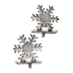 9" Resin Snowflake Stocking Holder x2by Valerie