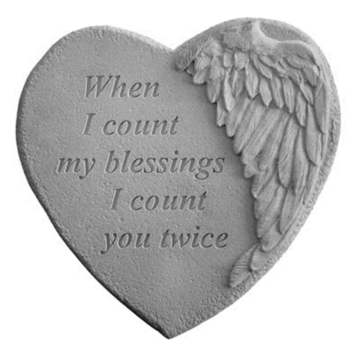 Kay Berry 08909 Winged Heart Cast Stone Memorial Stone - 9x9 in Outdoor Engraved Quote Decor, Wall Mount Compatible Garden Decor for Home Improvement