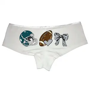 Football Mom Panties, Philadelphia Cheer Mascot Bow Design, Coquette Aesthetic, Personalized School Name & Colors, Cute Women's Football Season Underwear, Perfect for Game Day, Support Your Team with Style & Comfort Womenswear