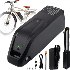 Ebike Battery 48V 15Ah Lithium Battery Ebike Battery Pack with 2A Fast Charger and BMS, USB Interface, LED Battery Indicator,Power Switch, Safety Lock for Electric Bike,Motorcycle,Phone Smartphone（4-Pin）