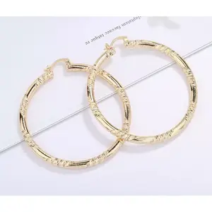 18k Layered real gold filled Round hoop earrings #23