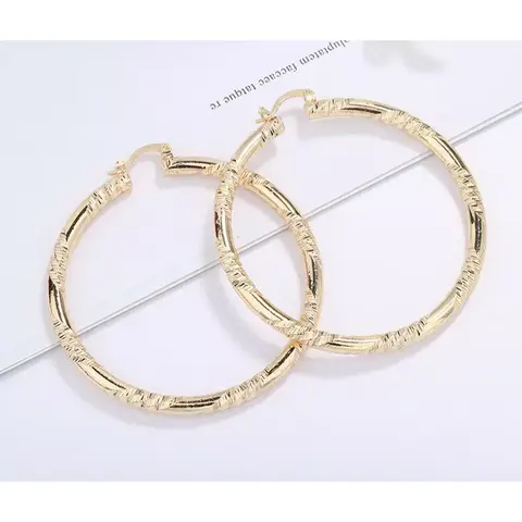 Female 18-Karat Gold-Filled Layered Round Hoop Earrings Set #23 - Classic Style, Metallic Finish, Luxury Design, High Quality, Authentic Shine, Elegant Daily Wear Jewelry