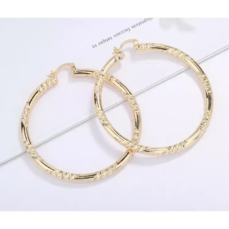 Female 18-Karat Gold-Filled Layered Round Hoop Earrings Set #23 - Classic Style, Metallic Finish, Luxury Design, High Quality, Authentic Shine, Elegant Daily Wear Jewelry