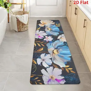 Flower printed floor mat 40x120cm Runner Rug Washable Hallway Runner Rug Non-Slip Soft Printed Kitchen Runner for Hallways, Modern Floor Carpet for Entryway Bedroom Hall Indoor