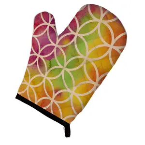 Carolines Treasures  Watercolor Rainbow Geometric Circles Oven Mitt