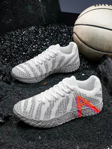 1 Pair Multi-color Outdoor Practical Basketball Hoop Shoes - KPU Upper + High-elastic Cushioning + Rubber Outsole, For Outdoor Basketball Competition & Daily Styling, Strong Wrap, Anti-slip & Wear-resistant Stylish Basketball Shoes