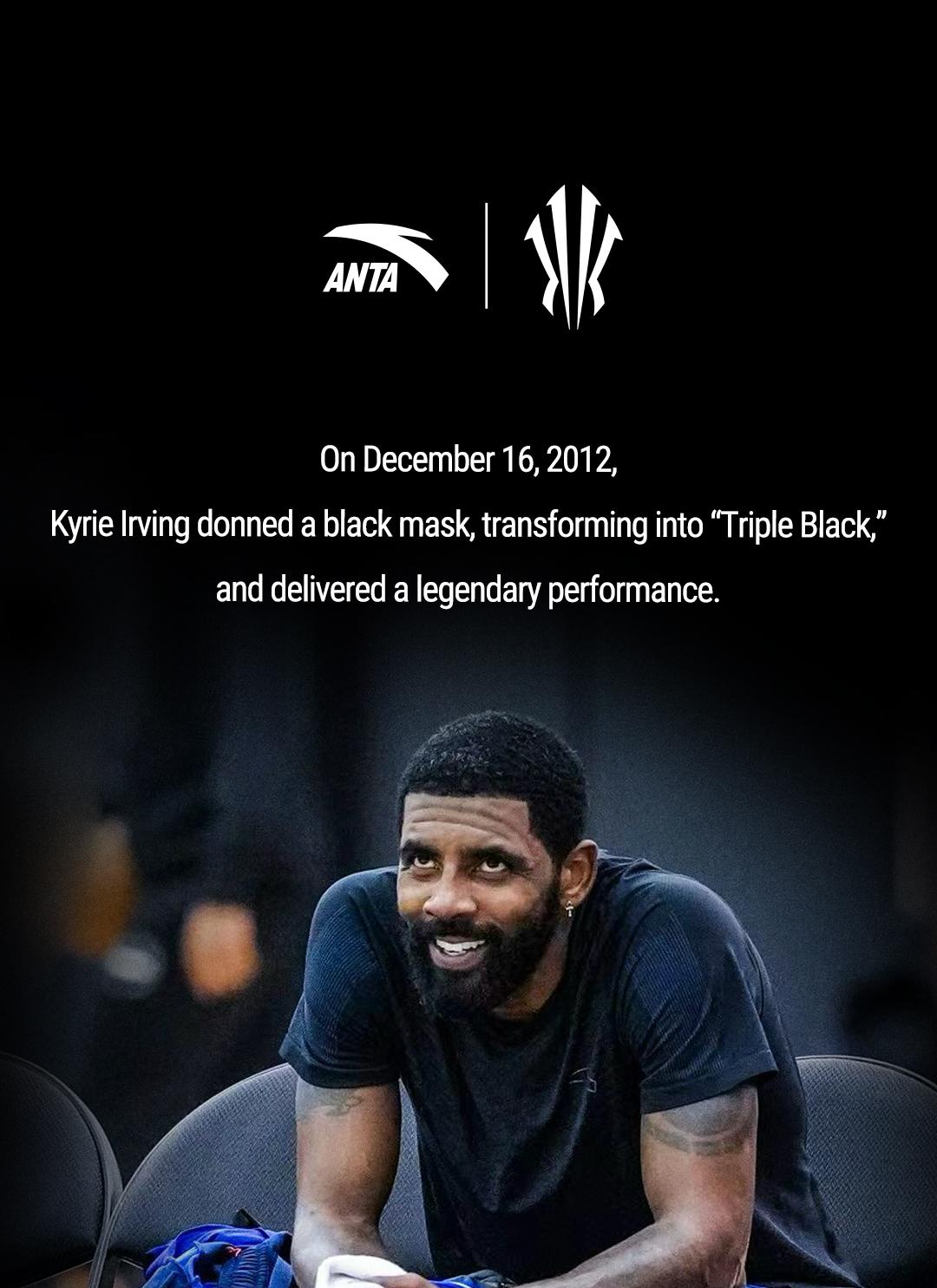 [Back to School] ANTA MEN KAI 3 Triple Black Kyrie Irving Basketball Shoes Rebound Cushioning High Performance BTS