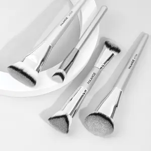 Maange 4-Piece Makeup Brush Set, Foundation Brush, Blush Brush, Loose Powder Brush, Concealer Brush, Ideal for Home and Travel, Cosmetic Brushes