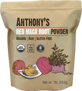 Organic Red Maca Powder, 1 lb, Raw, Gluten Free, Non GMO, Non Gelatinized Beverage Vegan