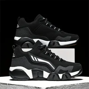 Men's Stylish Thick Sole Casual Sneakers - Non-Slip, Durable for Hiking & Outdoor Activities, Comfort Fit with Lace-Up Design, Perfect for Spring/Fall, Travel Shoes