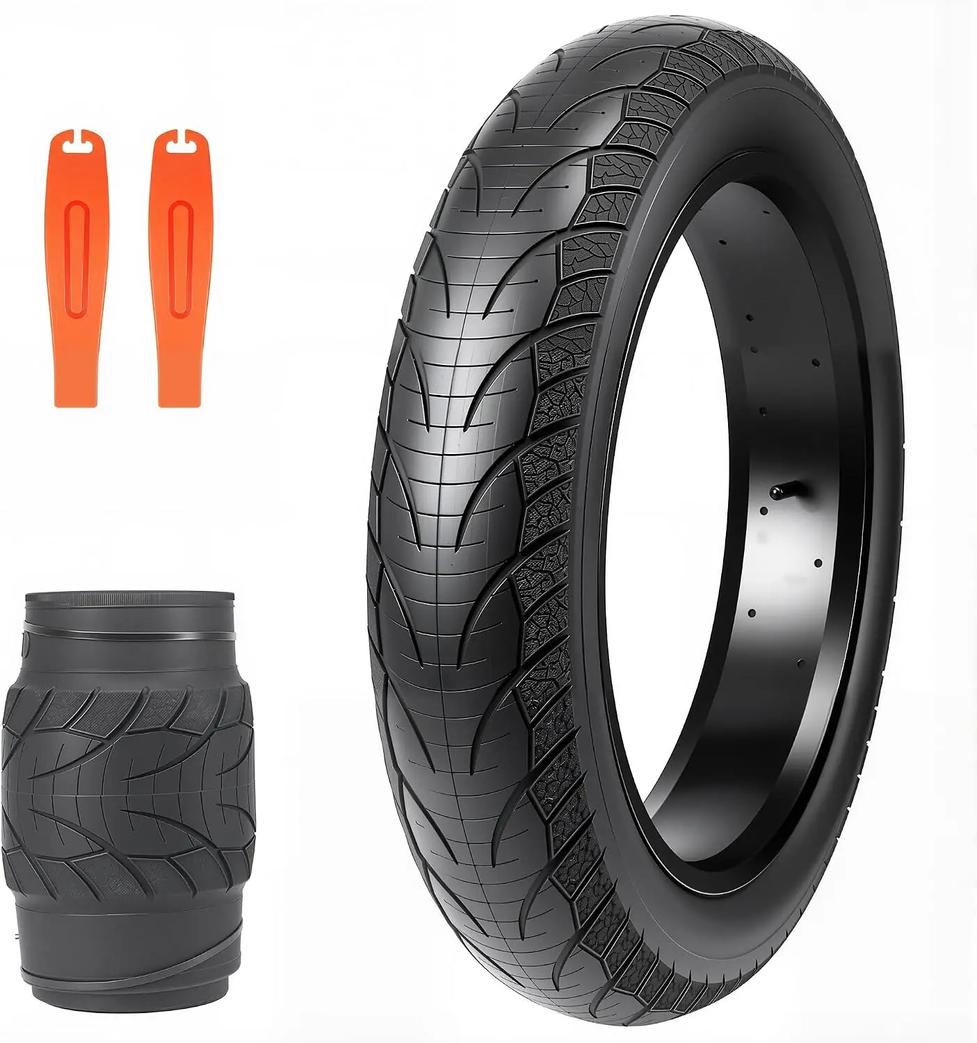 1/2 Pack Fat Tire for Ebike Mountain Snow Bike Heavy Duty High-Performance Wear-Resistant Tire 16"/20"/26" x 4.0"，Black/Brown/White