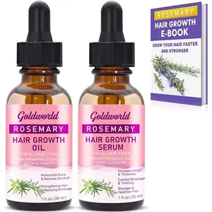 GoldWorld Rosemary Oil Hair Growth Serum,Hair Growth Products for Dry Damaged Hair Regrowth Thickening,Ingrown Hair Treatment Reduce Hair Loss,Scalp Oil Christmas Gifts For Women Men Stocking Stuffers
