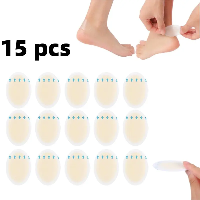 15 pcs self-adhesive gel heel protection pad - comfortable foot cushion, suitable for foot care pad to reduce heel pressure, prevent grinding blisters, and relieve heel discomfort