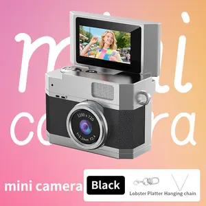 Mini Keychain Camera HD Video Ultra-Compact Retro Digital Camera with 32GB SD Card USB Card Reader Adapter Portable Tiny Camera for Travel, Study, Daily Vlogging
