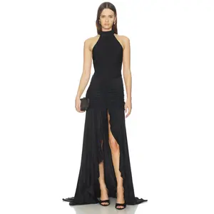 Runaway The Label Zelma High Neck Maxi Dress in Black