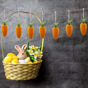 Easter Hanging Carrots Set of 10, Artificial Faux Foam Easter Decorative Props Decorations Ornaments, Mini Bubble Easter Carrots, DIY Home Party Craft Supplies