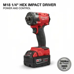 Milwaukee M18 FID3 Brushless Impact Driver Kit With Battery Charger for Mechanical Repair Cordless Drill High Torque