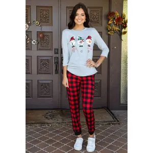 Amanda Blu & Co Christmas Gnome Naughty, Nice And I Can Explain Ladies Pajama Jogger Set