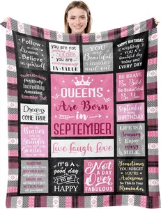 September Birthday Gifts for Women, Queens are Born in September Birthday Gift, September Birthday Decor, September Gifts, Virgo/Libra Gift for Girl, September Bday Gifts Ideas Blanket 50"X60"