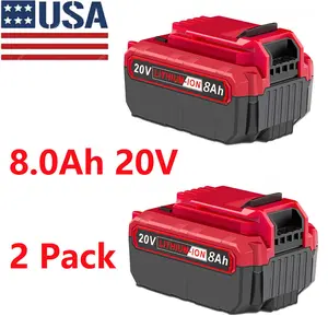 New 1~2Pack 20 Volt 8.0Ah Lithium-ion Battery for Porter Cable 20V MAX pcC685L pcC68