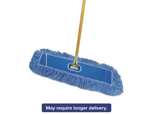 Boardwalk Looped-End Dust Mop Kit 24 x 5 60" Metal/Wood Handle Blue/Natural