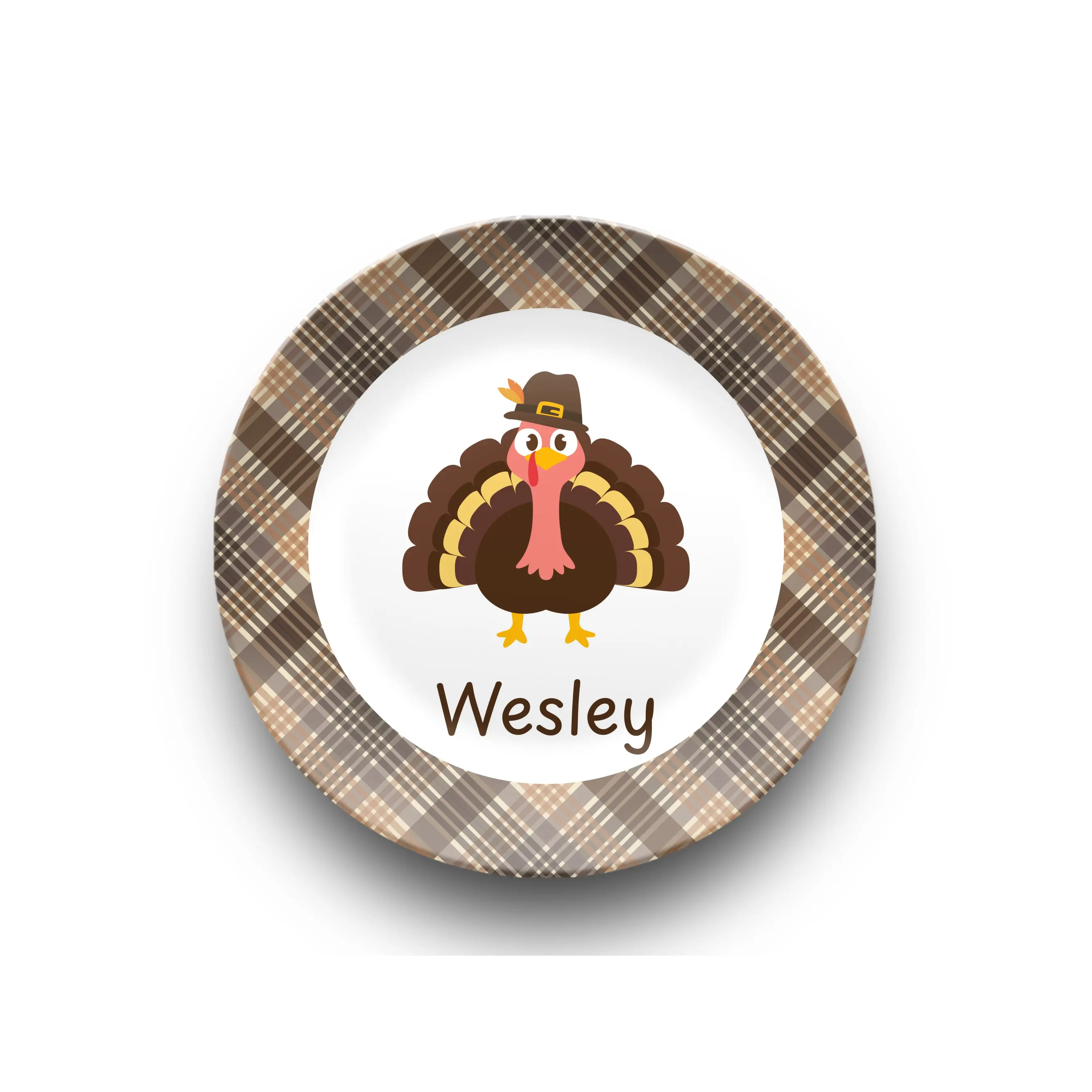Personalized Child Thanksgiving Plate - Unbreakable, Microwave Safe