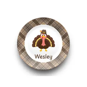 Personalized Child Thanksgiving Plate - Unbreakable, Microwave Safe