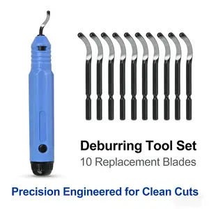 Professional Deburring Tool Kit, Stainless Steel Blade, Hand Deburrer for Metal, Wood, 3D Prints and Plumbin