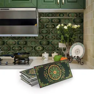 Bohemian Style Wall Sticker, 16/32/64pcs Waterproof Self-adhesive Wall Decal, Decorative Sticker for Kitchen, Bathroom, Laundry Room, RV & Fireplace