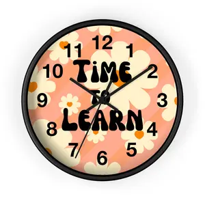 Retro Groovy Classroom Wall Clock, Vintage Hippie Clock, 70s Theme Teacher Gift, Colorful Office Decor, Unique Clock for Students, Fun Room