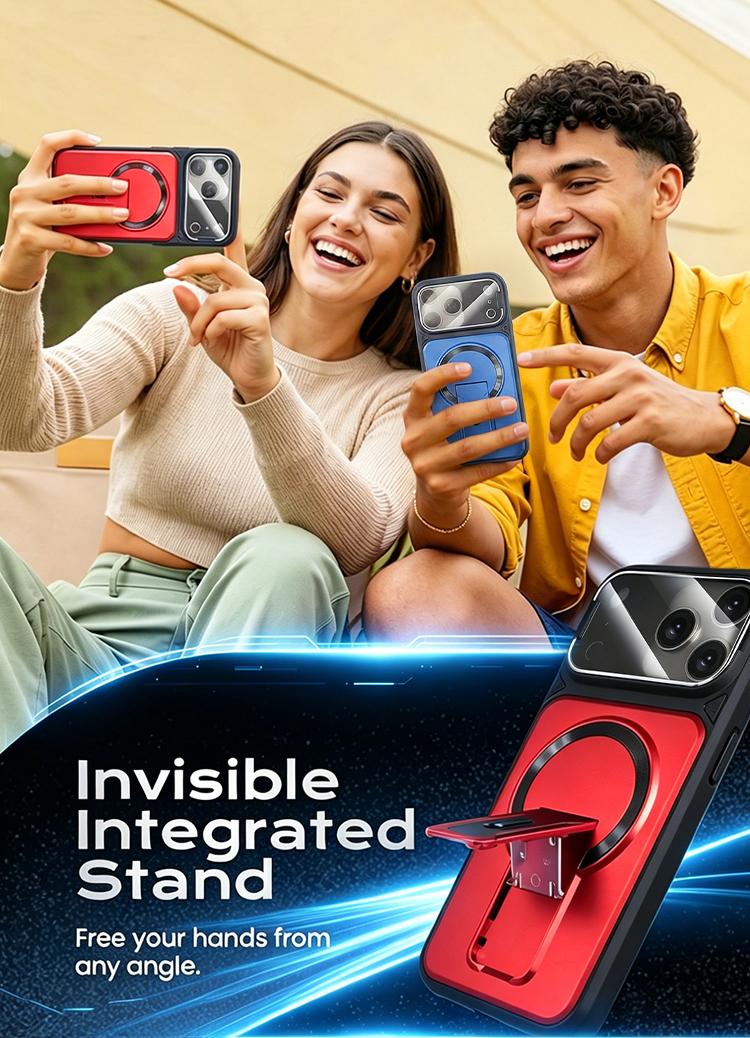 Multifunctional Lens Protection Case with Invisible Stand & Camera Protection for iPhone Multifunctional Lens Protection Case with Invisible Stand & Camera Protection for iPhone