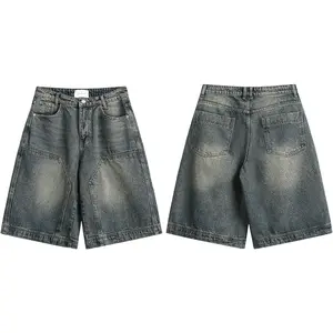 Long Baggy Jean Shorts Jorts Y2k Baggy Streetwear Shorts Hip Hop Skater Jeans Grunge Demin Short Pants Denim Casual Fashion