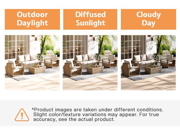 AMERLIFE Modern Large Patio Furniture Sets, PE Rattan Patio Couch and 2 Wicker Chairs with Irregular Design, Outdoor Furniture Sets for Backyard, Patio, Garden/Best Gift Ideas/Christmas Gifts