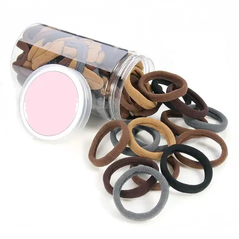 Unisex 1pcs Basic Cotton Seamless Plain Elastic Band Scrunchies - No Damage Hairbands with Secure Hold for Thick Hair, Daily Wear Hair Styling Accessory (NOT FOR SALE)