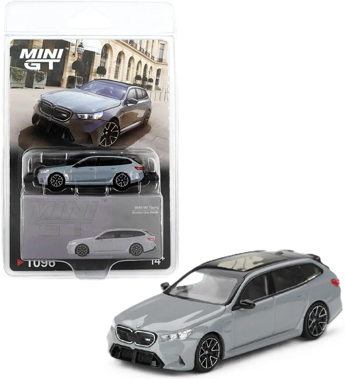 Mini GT 1:64 Single BMW M5 Touring (G99) Brooklyn Gray Metallic Diecast Toy Car - Limited Ed. Collectible with Metal Body, MGT01096