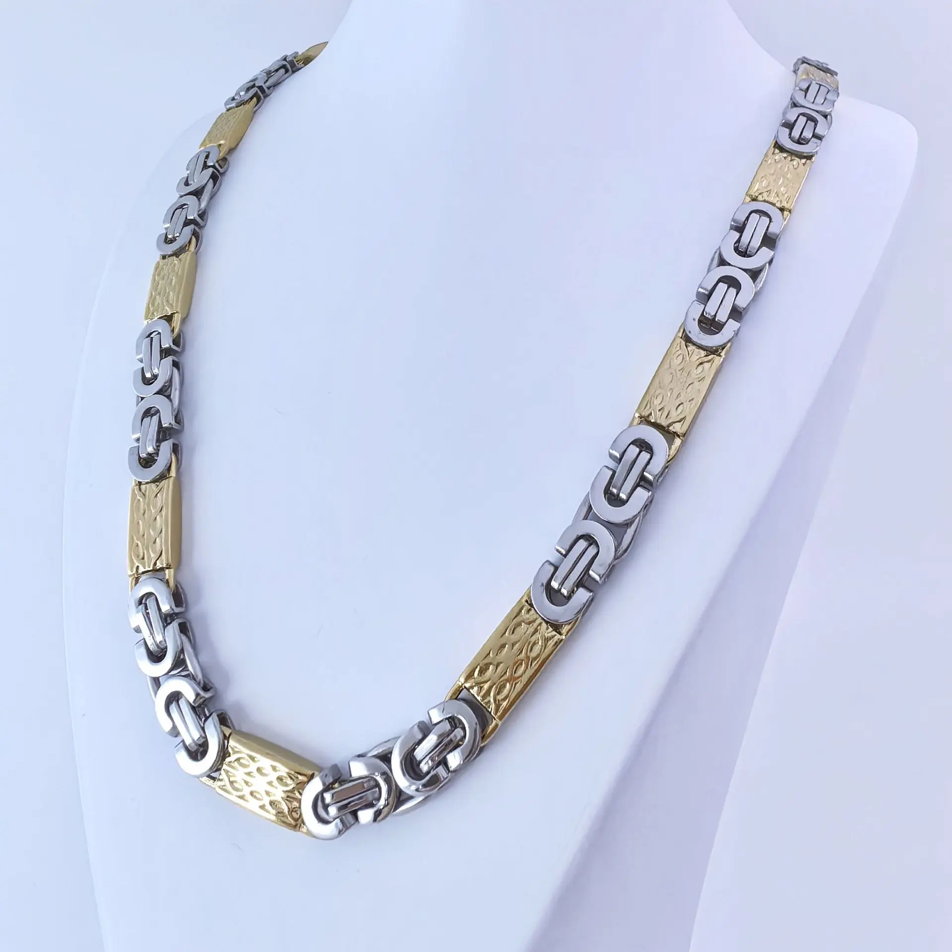 Steel gold necklace 6mm * 55cm