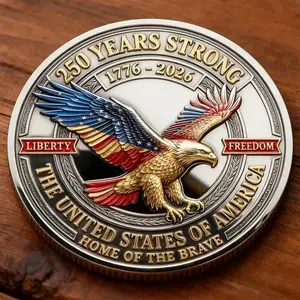 America 250th Anniversary Commemorative Challenge Coin Patriotic Gift "white "