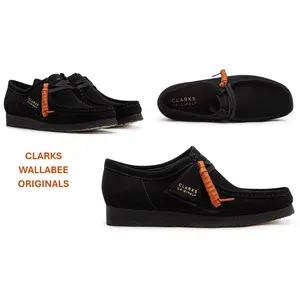 Clarks Originals Wallabee Lo Black Suede 26155519