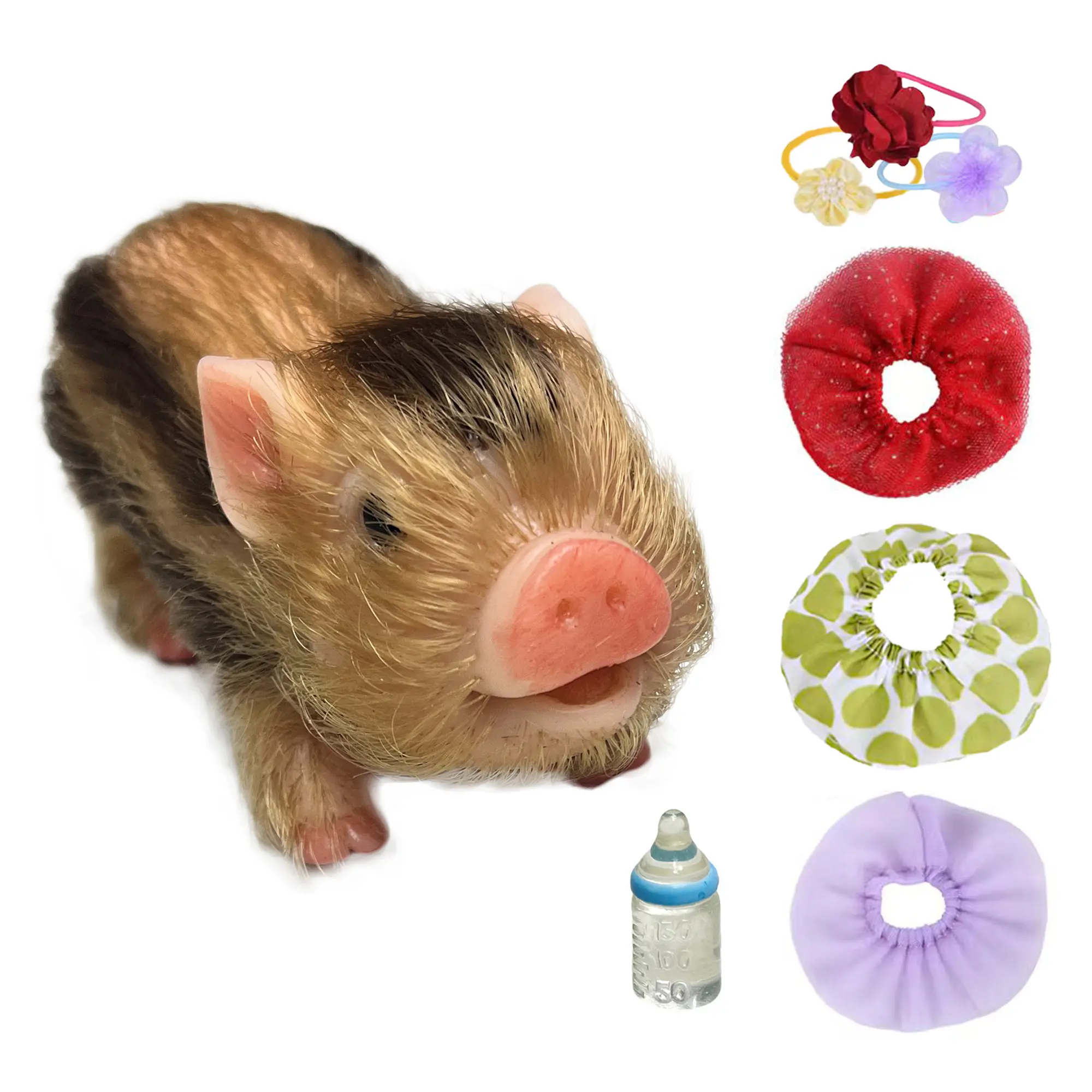 5-inch all-silicone cute pig doll, mini palm doll decompression and decompression toy, niche healing gift, novel holiday gift, relaxing and unique appearance, office ornament, home ornamental ornament