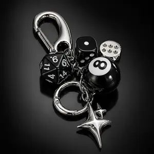 Dice & Ball Design Keychain, Cute Keychain for Car Keys for Women & Men, Fashion Accessories for Bag Decoration, Keychain Pendant