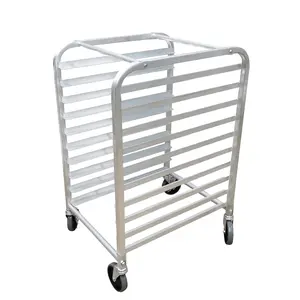 Foodservice Speed Rack Commercial-Grade Aluminum 10-Tier Sheet Pan/Bun Pan Storage Display Rack, 26" L x 20" W x 38" H with Wheels, Takes 13X18 & 18X26" Pans 10163-NF