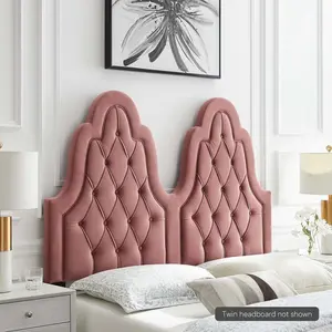 Modway Augustine Tufted Performance Velvet Twin Headboard in Dusty Rose