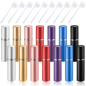 14 Pcs 5 ml Travel Perfume Atomizer Mini Refillable Spray Perfume Bottle Portable with 10 Pcs Refill Pump Dispenser Pump Transfer Tool for Outgoing Traveling
