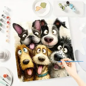 Cartoon Animal Paint by Numbers for Adult,Paint by Number Kit for Beginners,DIY Acrylic Paint Canvas Painting Kits Art ,Home Wall Decor Gift for Her, 20x20 inch(Without Frame)