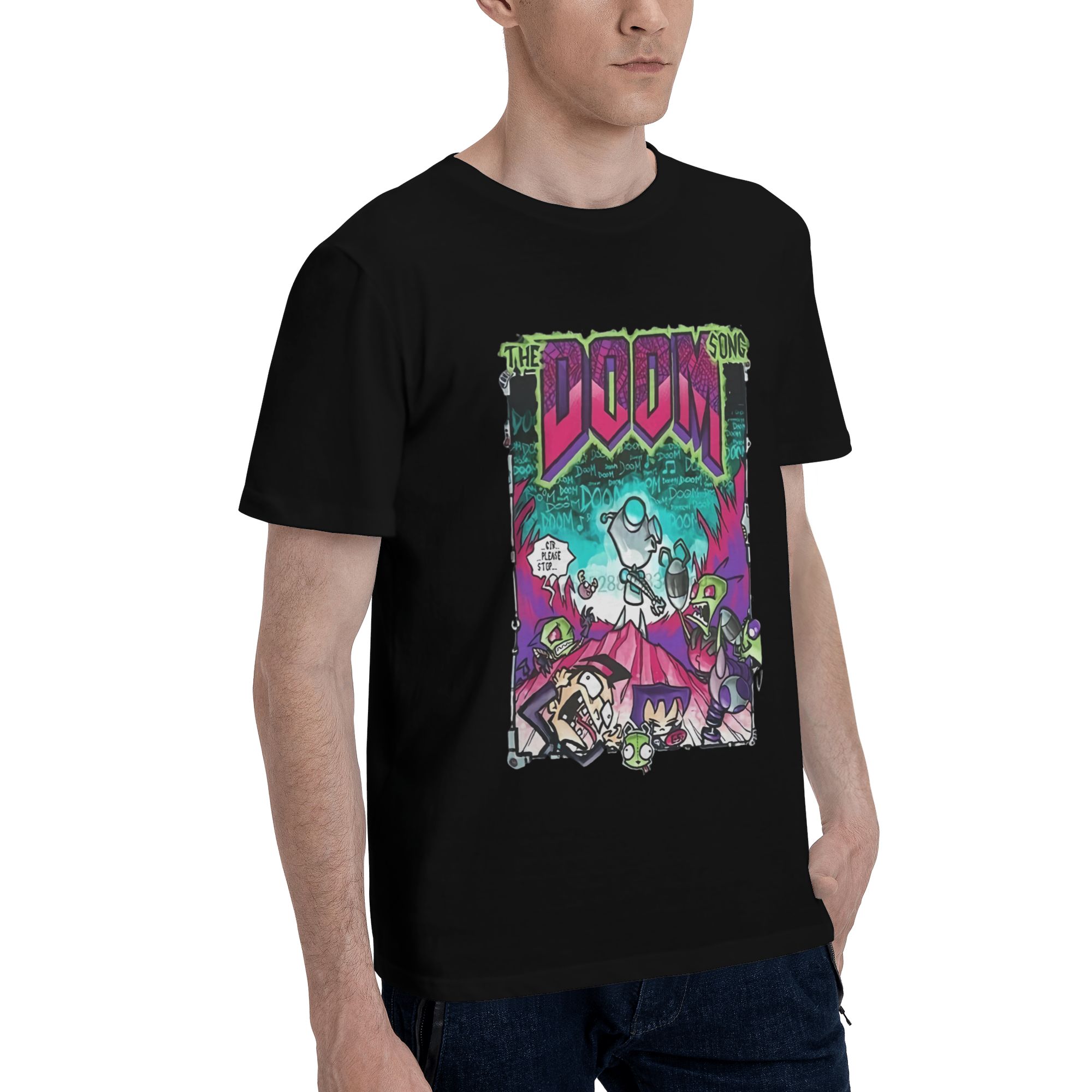 GIR The Doom Song Invader Zim Nickelodeon Y2K Unisex Black Tee