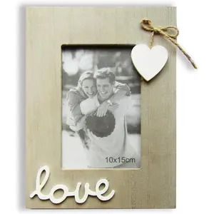 Vintage Picture Frames for Love 4X6 -Rustic Heart Photo Frame For Couple,Bride,Boyfriend,Family -Table and Wall Decor