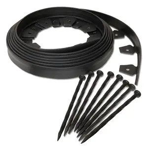 Expert Gardener No-Dig Garden Border Edging Kit, 1.5in x 20ft, Black for Raised Beds & Home Improvement Projects