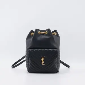 Pre-owned Yves Saint Laurent calfskin Backpacks YSL Joe Medium Black Backpack BGP213779