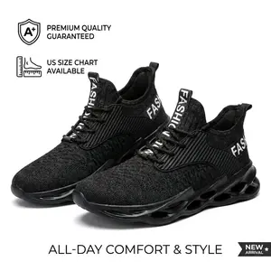 Men's Fashion Slip-On Sneakers - Non-Slip, Comfortable Runner for Walking, Running, Casual Wear - Closed-Toe Athletic Trainers for Work