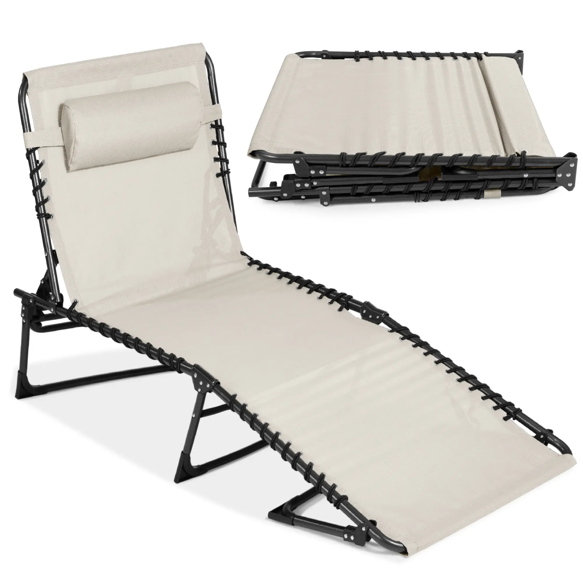 Best Choice Products Patio Chaise Lounge Chair, Outdoor Portable Adjustable Pool Recliner w/ Pillow